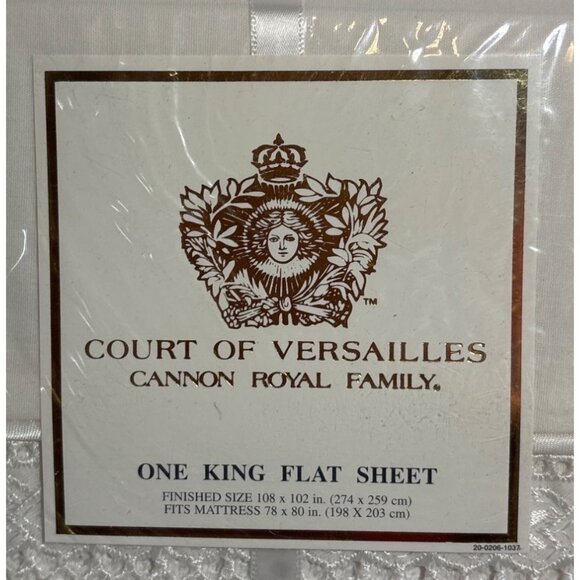Court Of Versailles Cannon Royal Family King Flat Sheet 100% Cotton Pearl - Picture 2 of 6